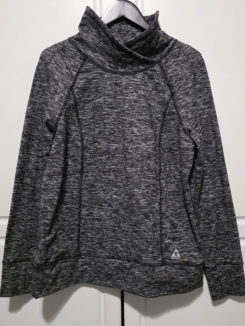 Gerry Womens Heathered Black/Gray  Performance Turtleneck PullOver Sweatshirt - Picture 2 of 12